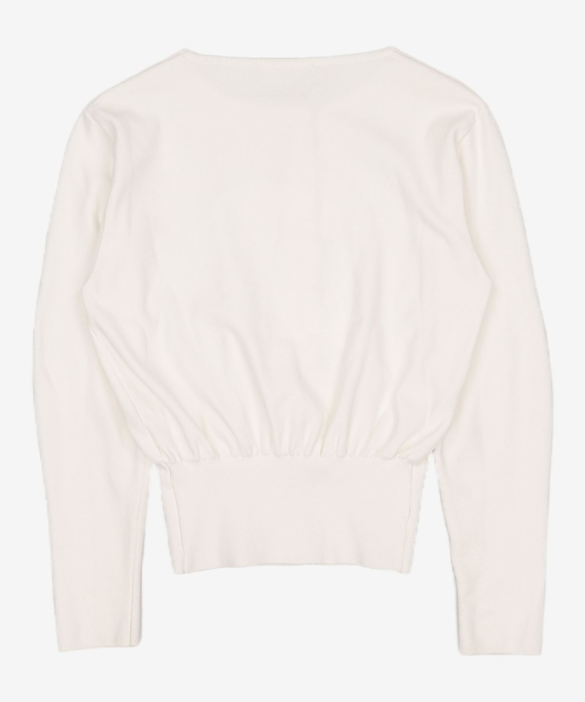아모멘토(AMOMENTO) ROUND SLEEVE SHIRRED CARDIGAN_IVORY 0