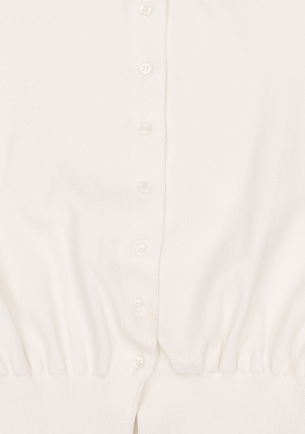 아모멘토(AMOMENTO) ROUND SLEEVE SHIRRED CARDIGAN_IVORY 0