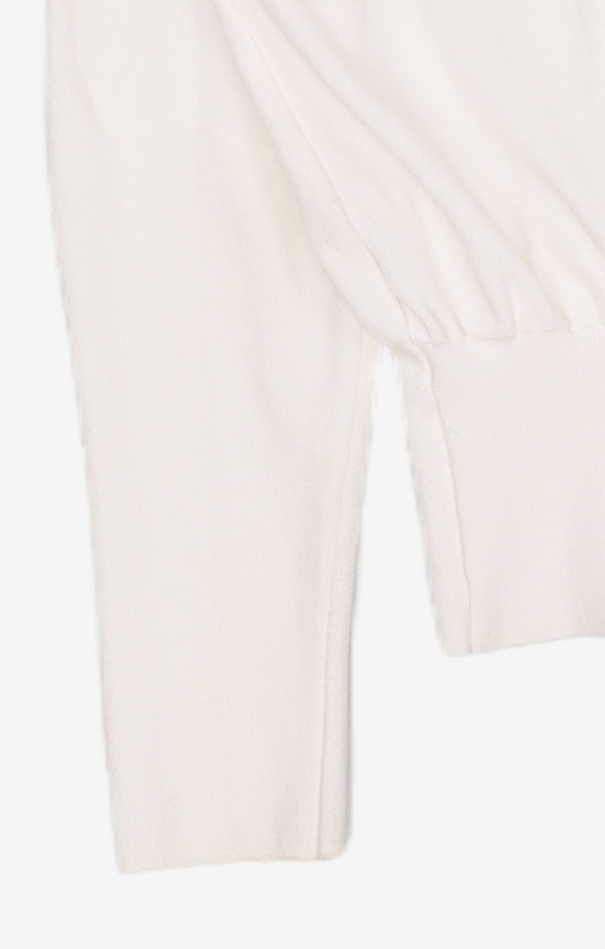 아모멘토(AMOMENTO) ROUND SLEEVE SHIRRED CARDIGAN_IVORY 0