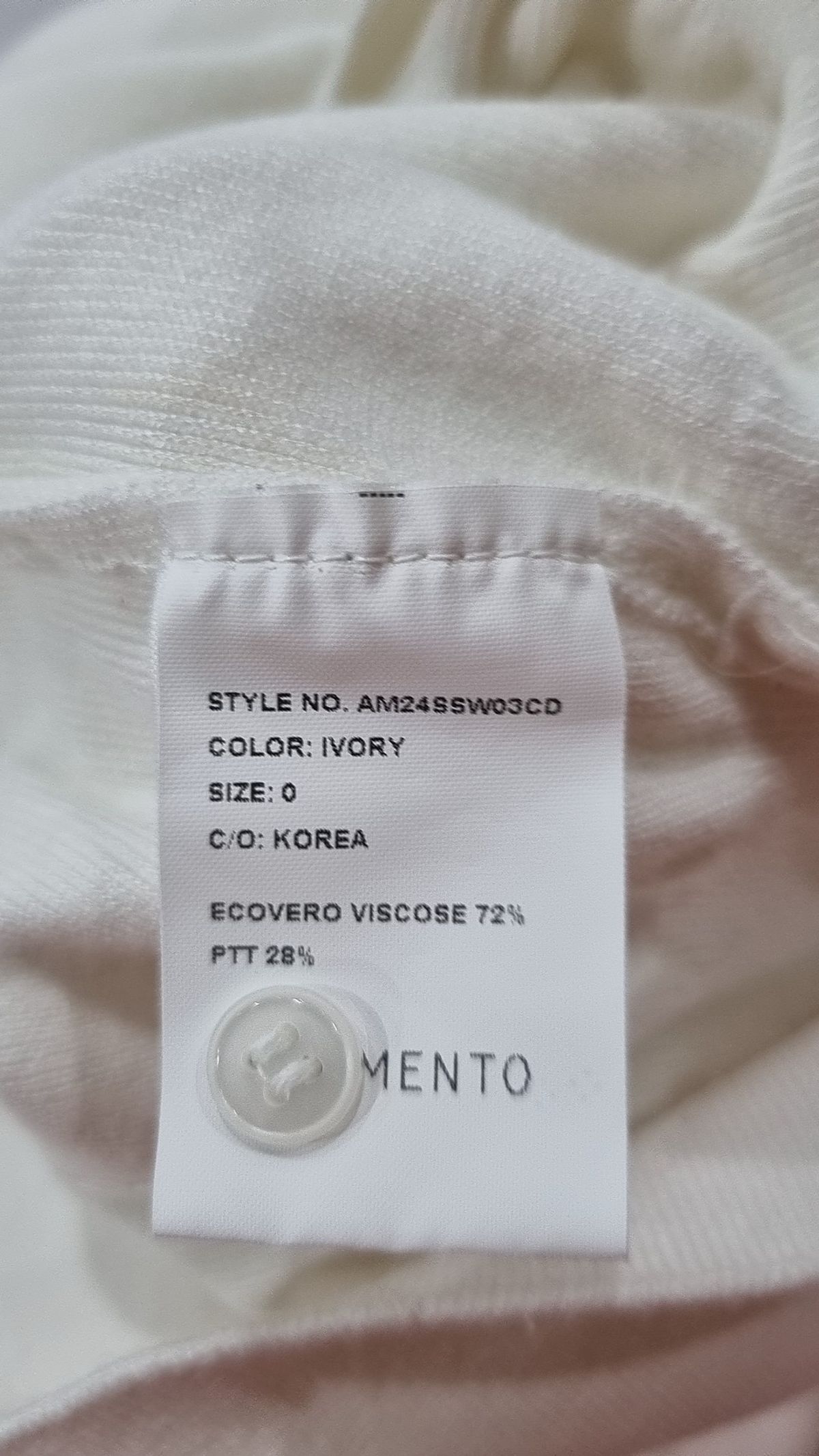 아모멘토(AMOMENTO) ROUND SLEEVE SHIRRED CARDIGAN_IVORY 0