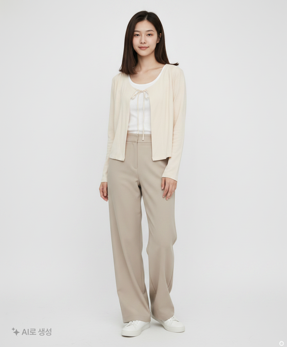 논로컬(NONLOCAL) Linen Shirring Cardigan - Beige FREE
