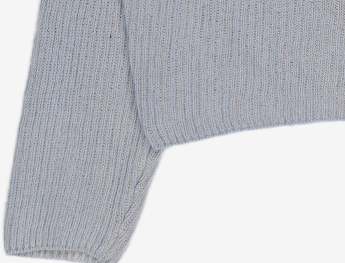 어몽(AMONG) A TWO-TONE KNIT TOP_BLUE S