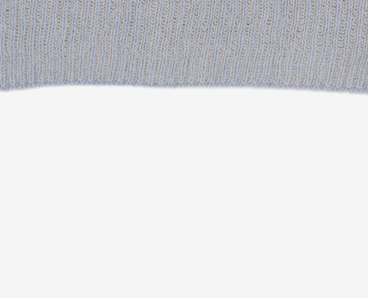 어몽(AMONG) A TWO-TONE KNIT TOP_BLUE S