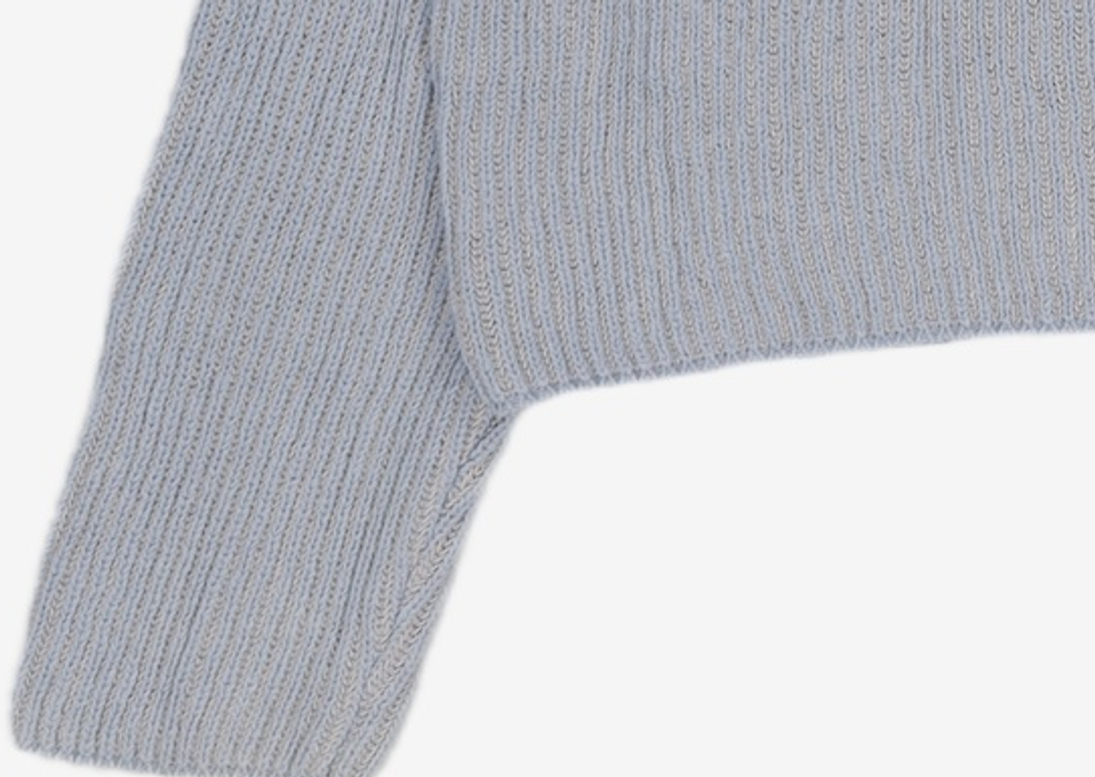 어몽(AMONG) A TWO-TONE KNIT TOP_BLUE S