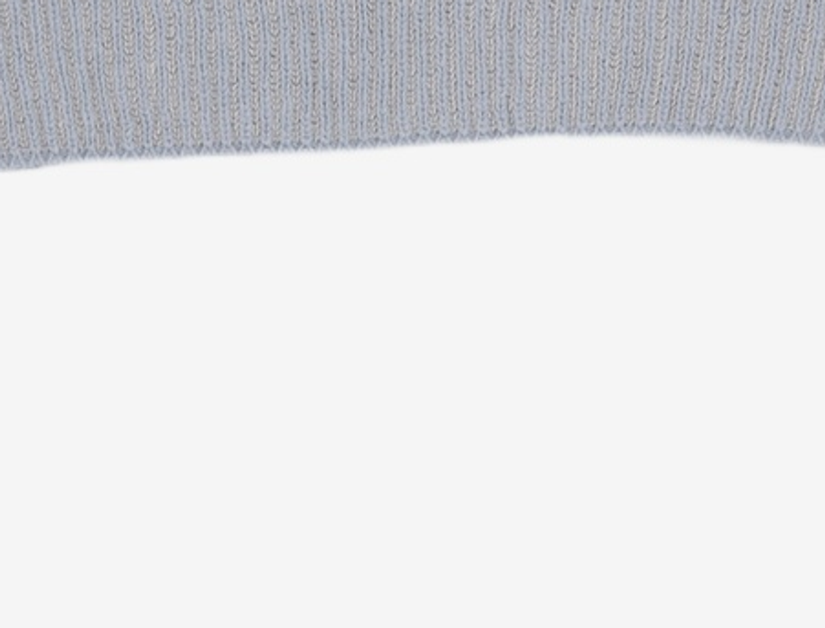 어몽(AMONG) A TWO-TONE KNIT TOP_BLUE S