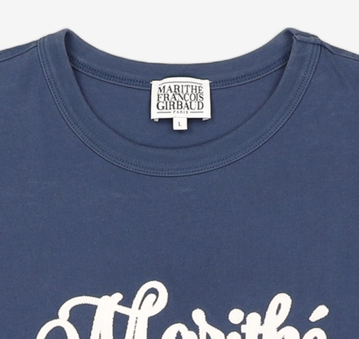 마리떼 프랑소와 저버(MARITHÉ + FRANҪOIS GIRBAUD) JERSEY APPLIQUE EMBROIDERY LOGO TEE ash blue L