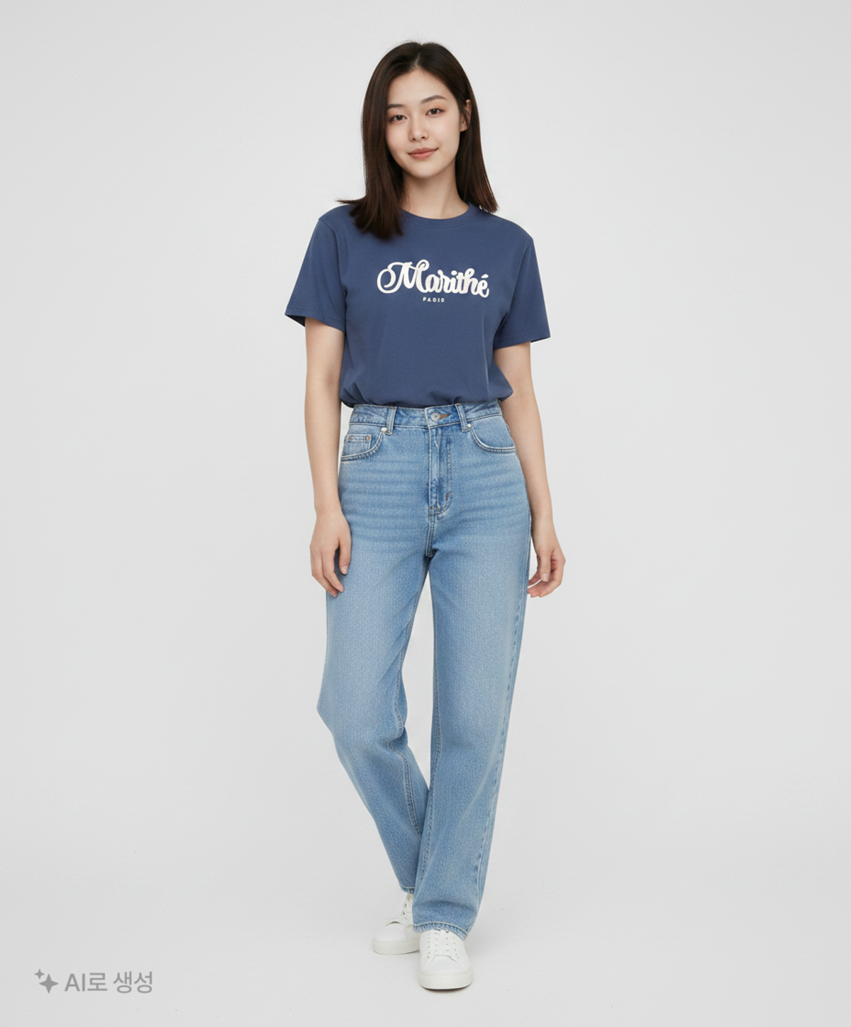 마리떼 프랑소와 저버(MARITHÉ + FRANҪOIS GIRBAUD) JERSEY APPLIQUE EMBROIDERY LOGO TEE ash blue L