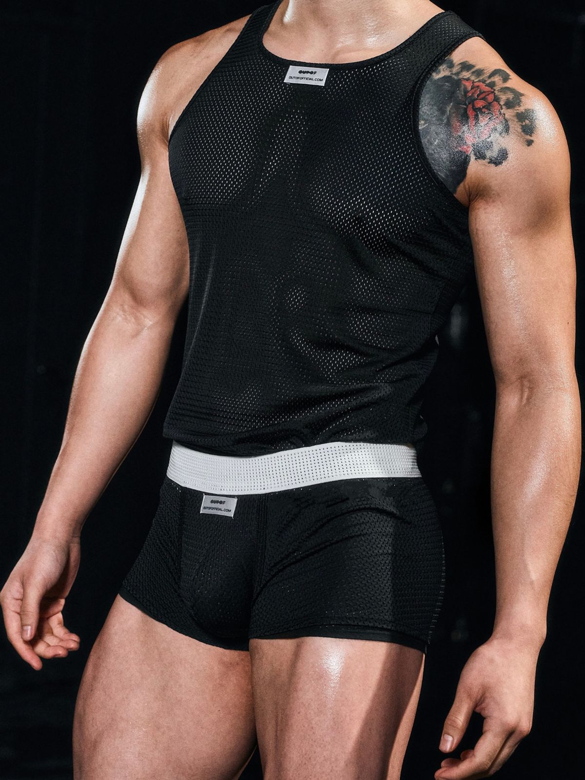 아웃오브(OUTOF) White Band Mesh Trunk