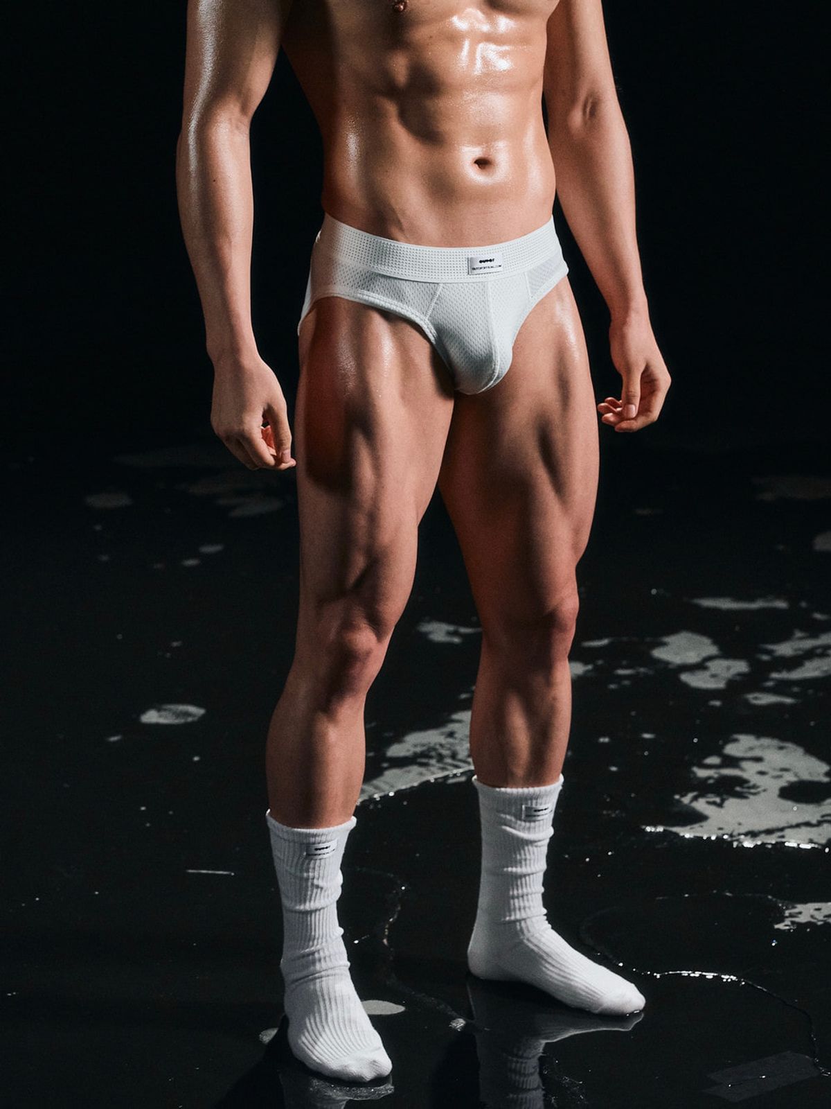 아웃오브(OUTOF) White Band Mesh Brief