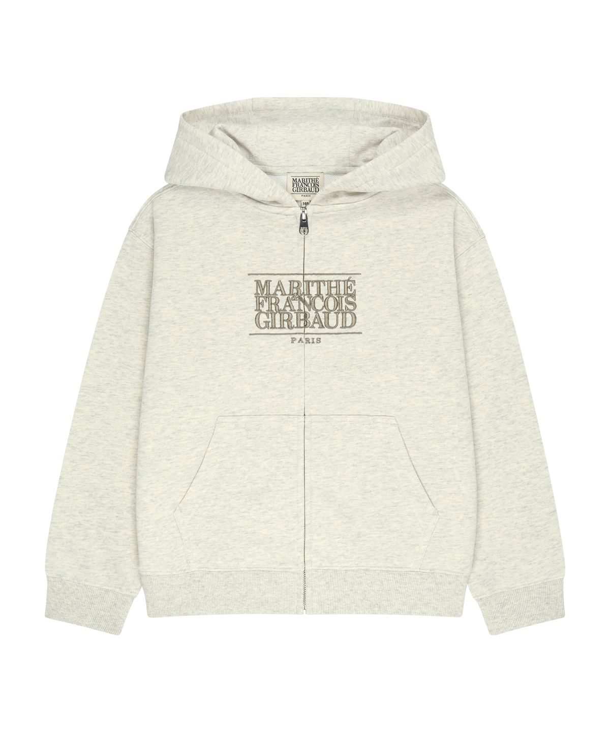 마리떼 키즈(MARITHÉ KIDS) KIDS CLASSIC LOGO EMBROIDERY HOODIE ZIP-UP oatmeal
