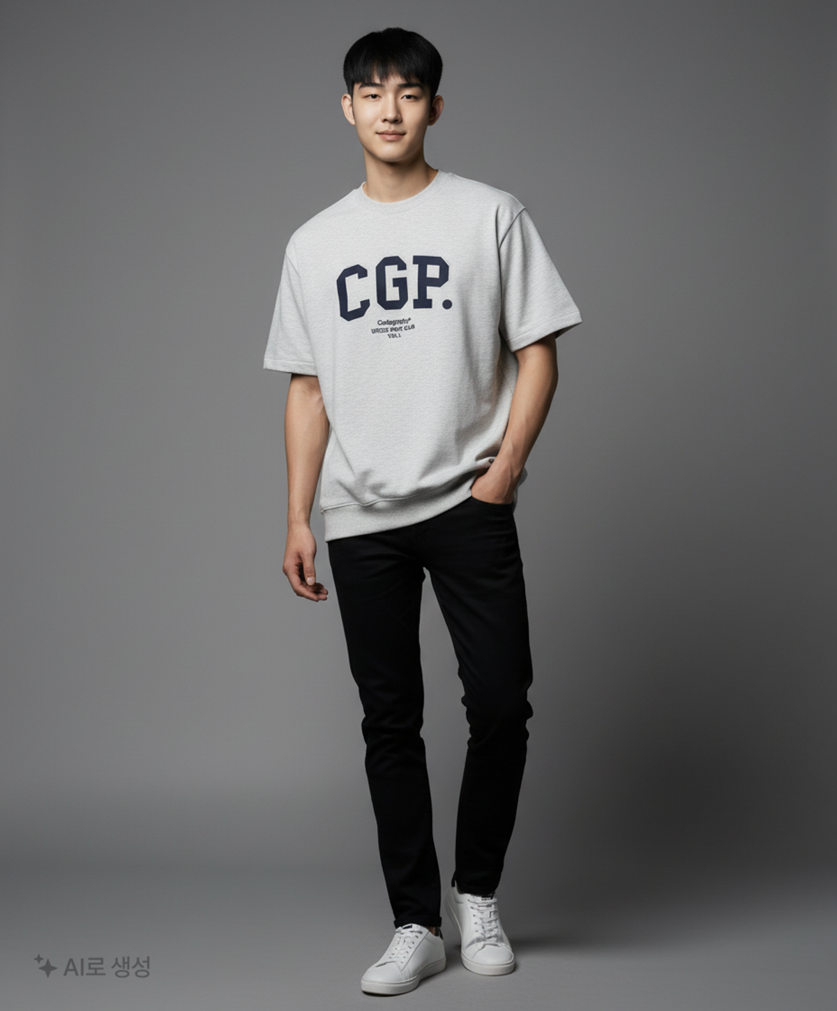코드그라피(CGP) CGP 아치 로고 반팔 크루넥_그레이 L