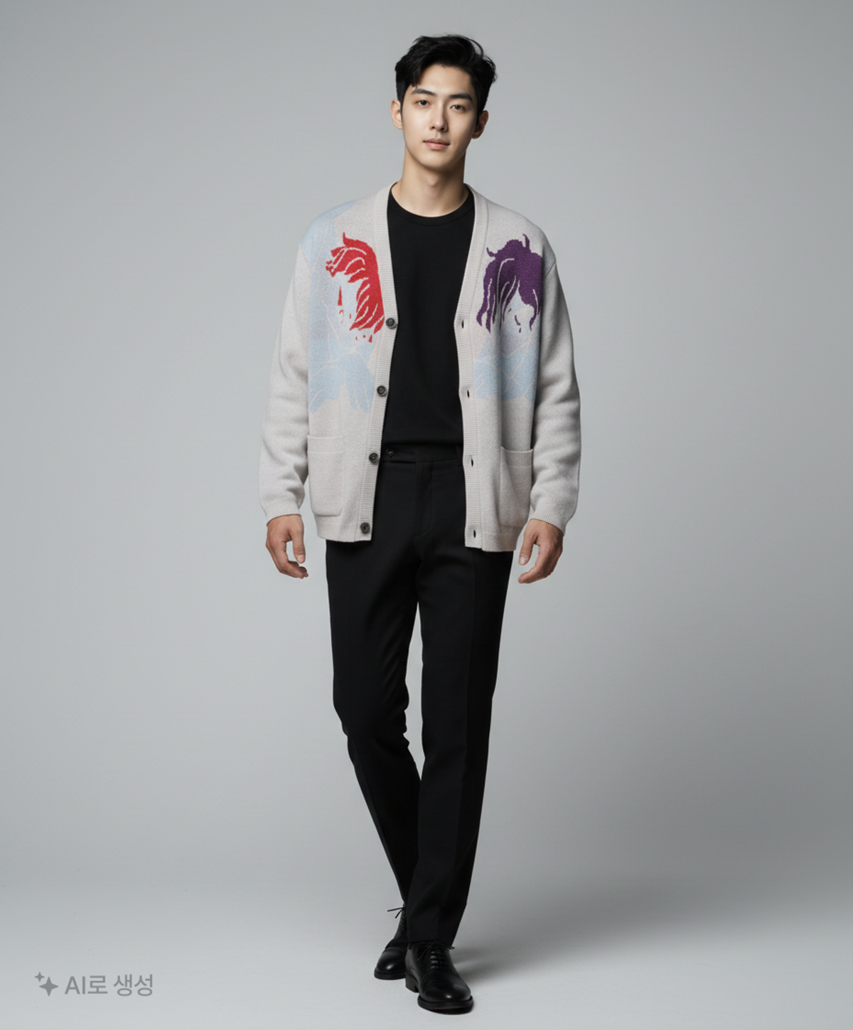나이스고스트클럽(NICEGHOSTCLUB) ANGELS KNIT CARDIGAN_GREY(NG2FSUK681A) L