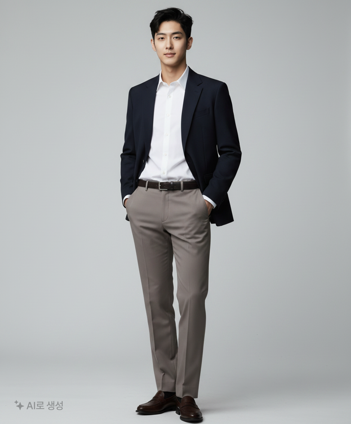더니트컴퍼니(THEKNITCOMPANY) 쿨맥스 스트레치 워셔블 세미와이드 슬랙스 그레이카키 46