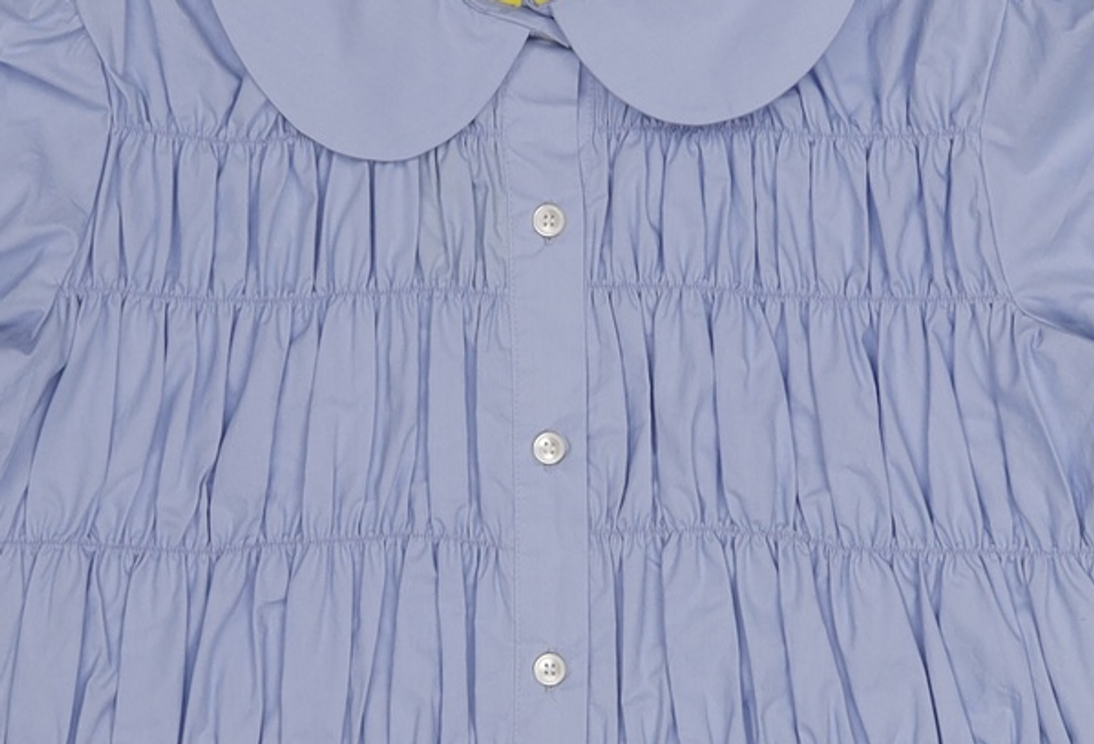 로액슈얼(LO AXUAL) SHIRRING PUFF SHIRTS_SKYBLUE FREE