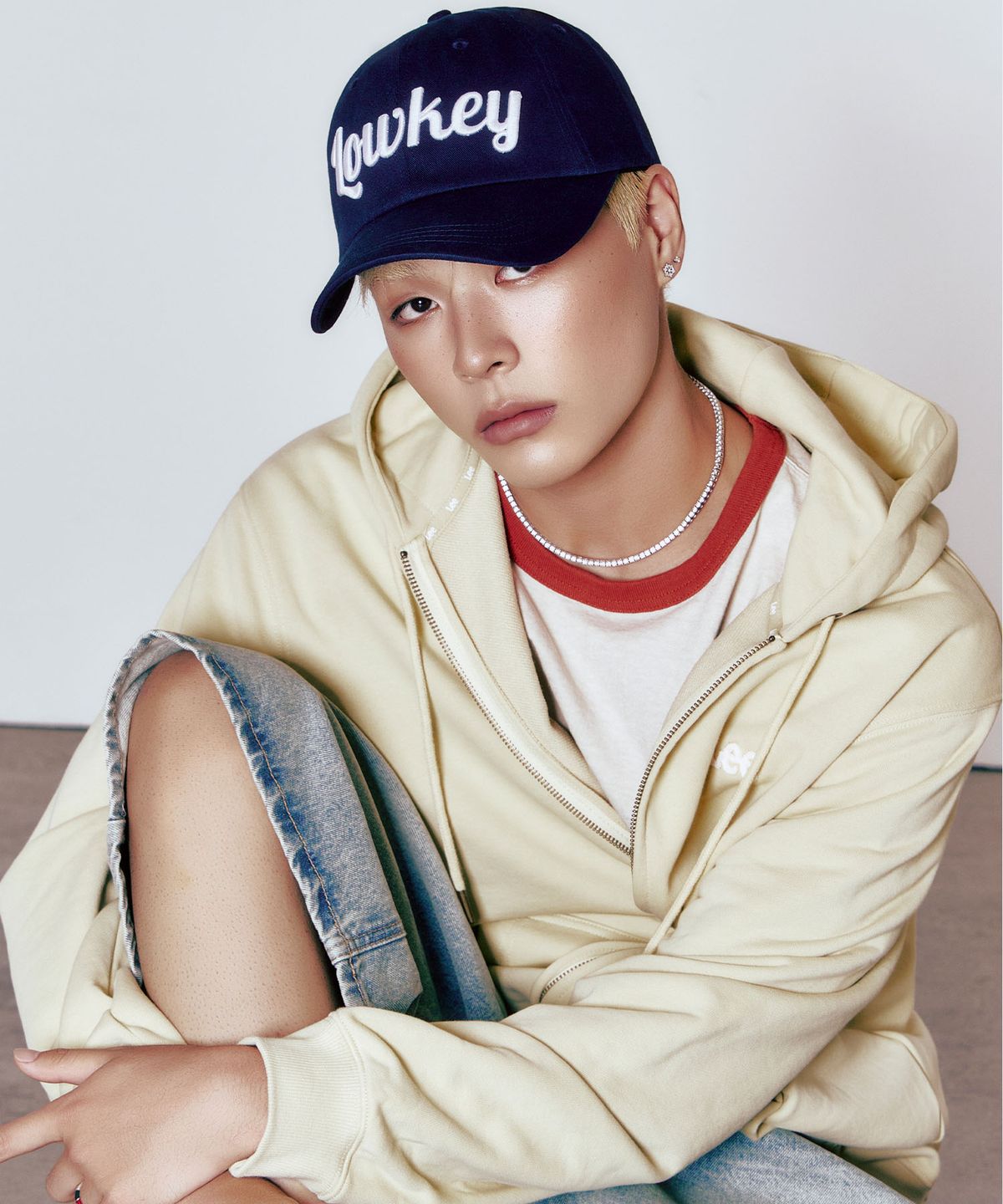 스틸로우키(STILL LOWKEY) Script Ball Cap_NAVY