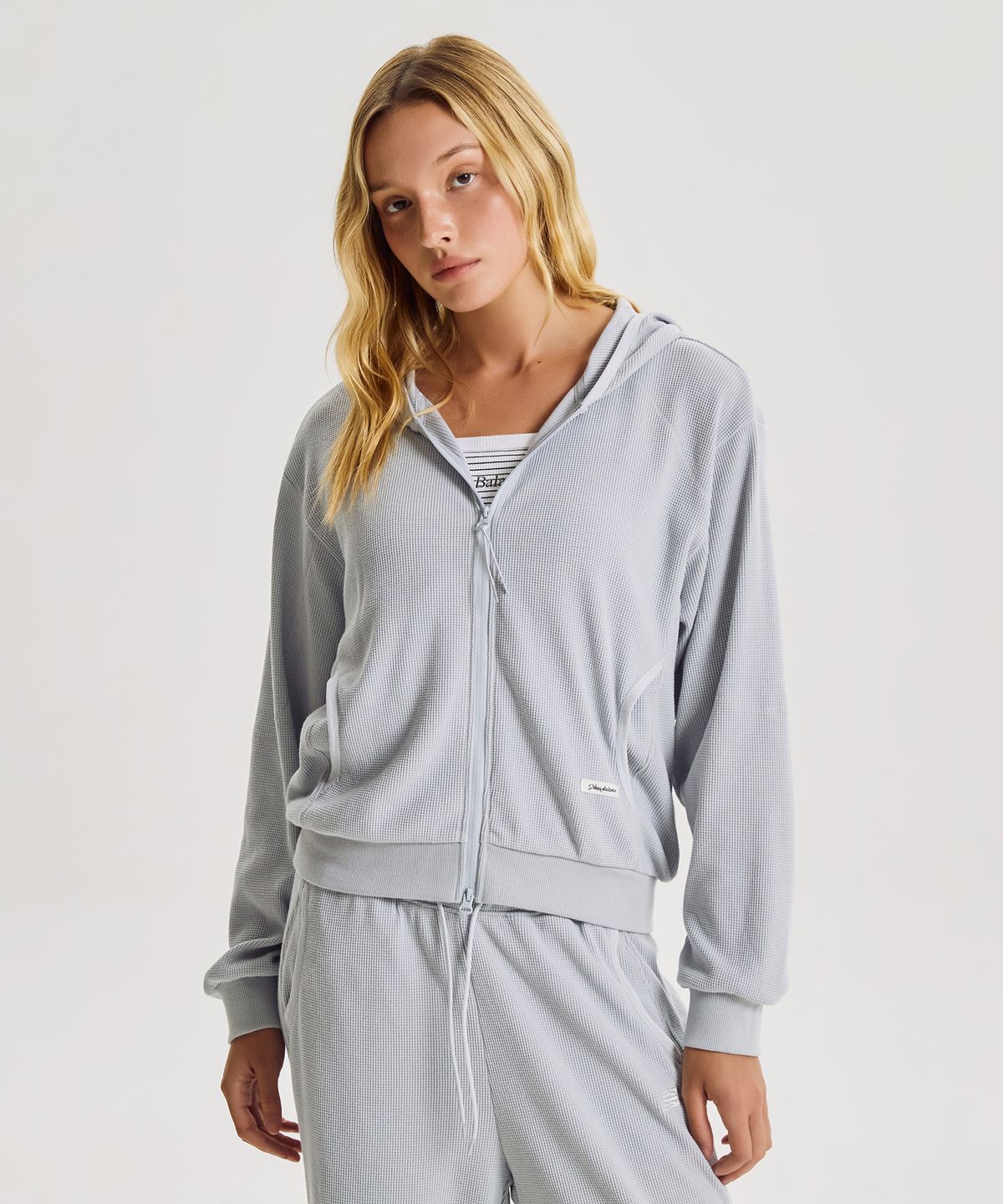 뉴발란스(NEW BALANCE) NBMDG3W812 / WOMEN AIRY 와플 후드집업 (L/BLUE)