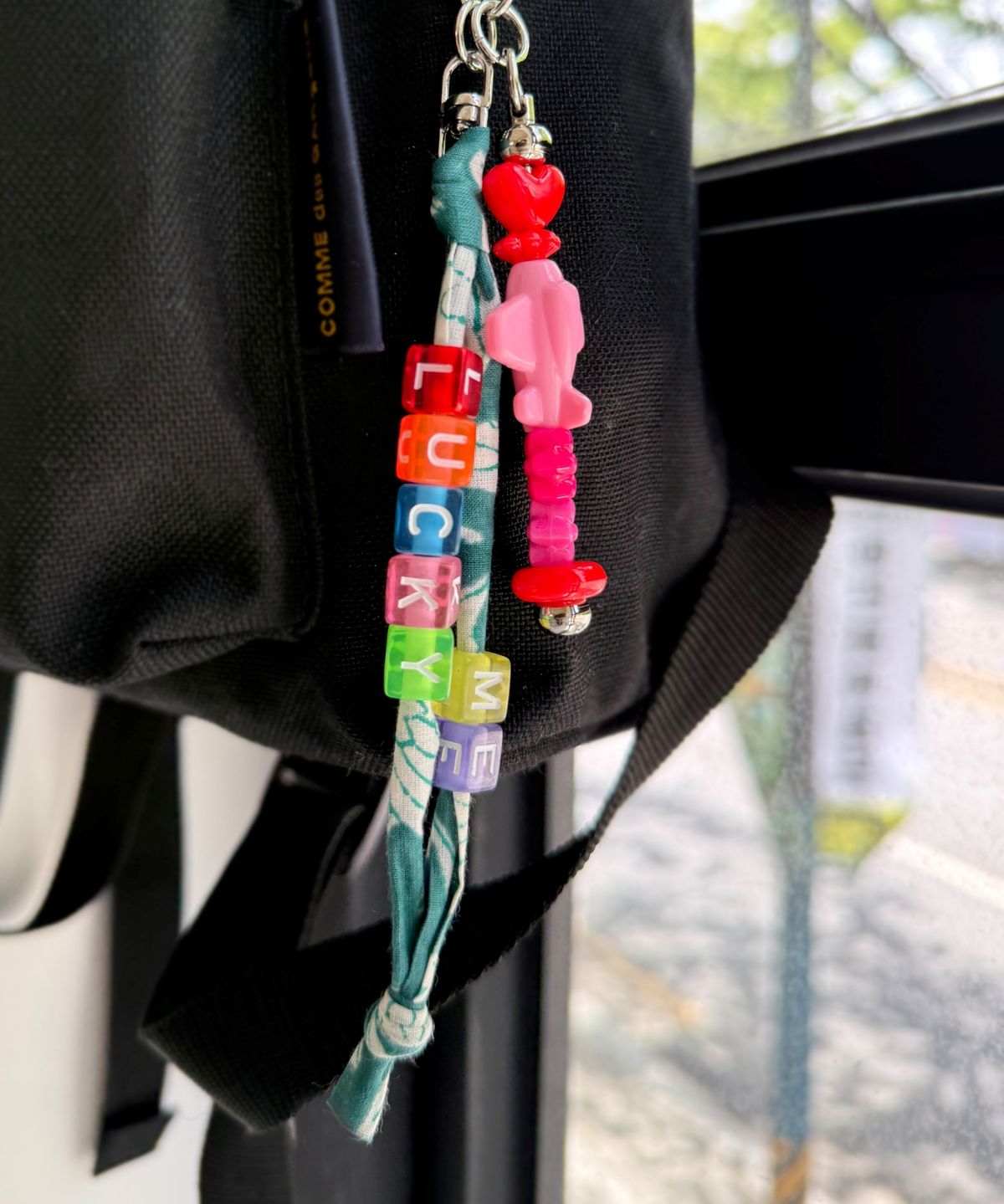 봉보(BONBEAU) Print fabric color initial key ring 프린트 패브릭 컬러 이니셜 가방 핸드폰 스트랩 키링