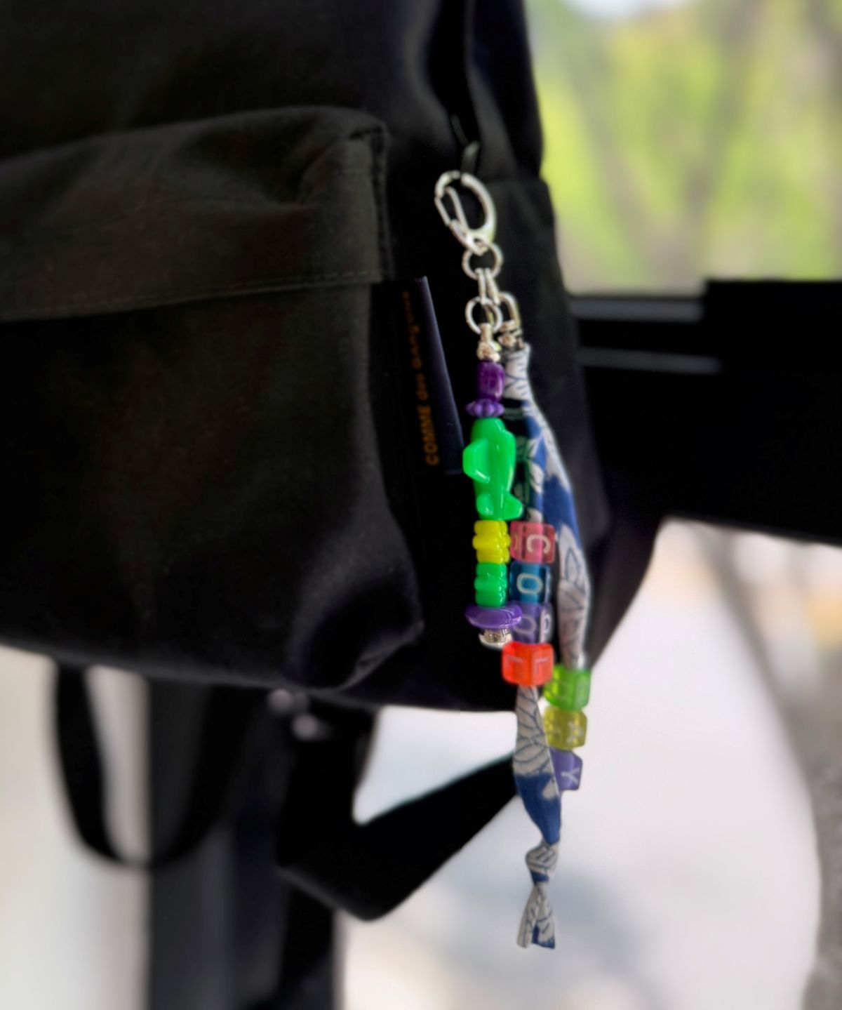봉보(BONBEAU) Print fabric color initial key ring 프린트 패브릭 컬러 이니셜 가방 핸드폰 스트랩 키링