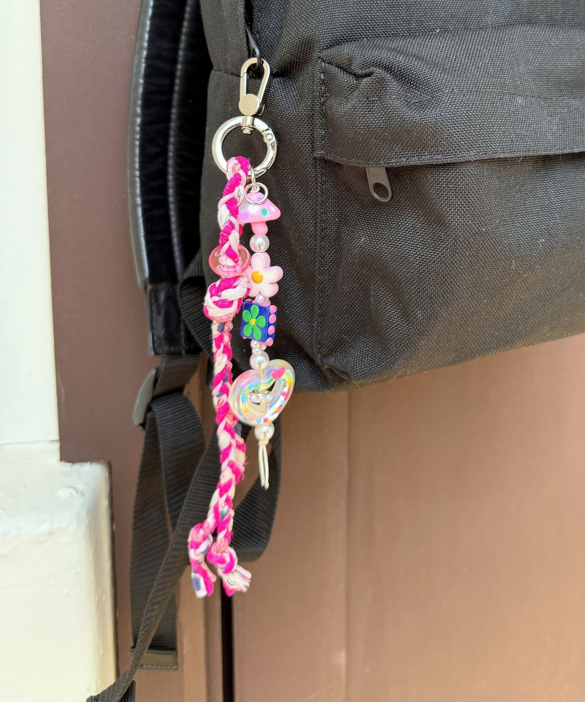 봉보(BONBEAU) Lucky charm braid keyring strap 프린트 실크 매듭 러블리 참 가방 핸드폰 스트랩 키링