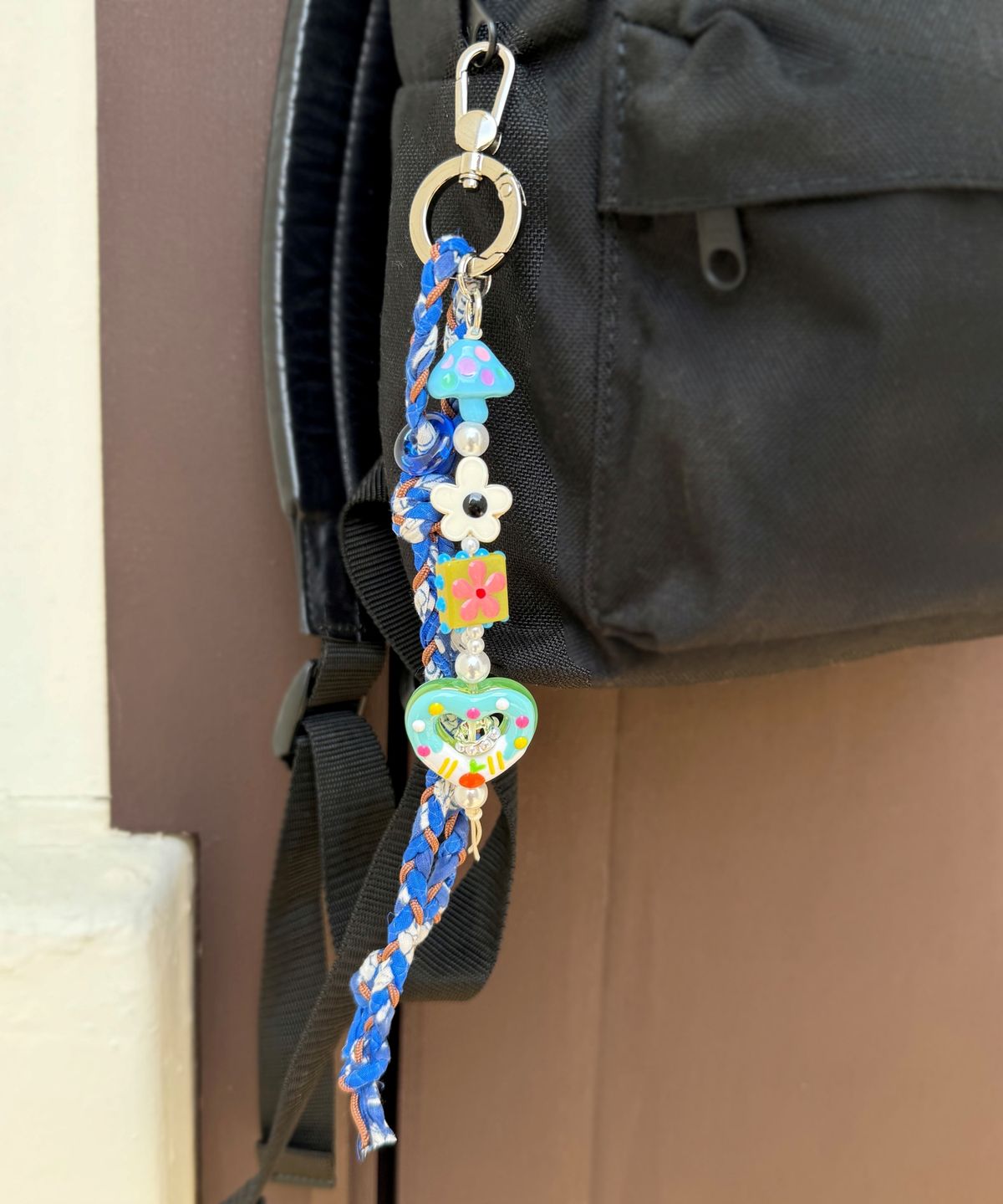 봉보(BONBEAU) Lucky charm braid keyring strap 프린트 실크 매듭 러블리 참 가방 핸드폰 스트랩 키링