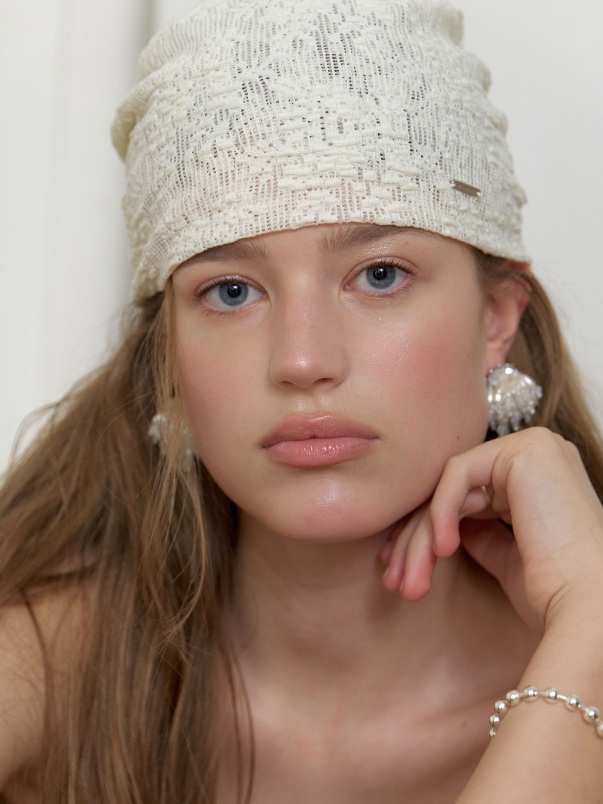 러브미몬스터(LOVE ME MONSTER) Bohemian Flower Lace Beanie_IVORY (L262MCP010)