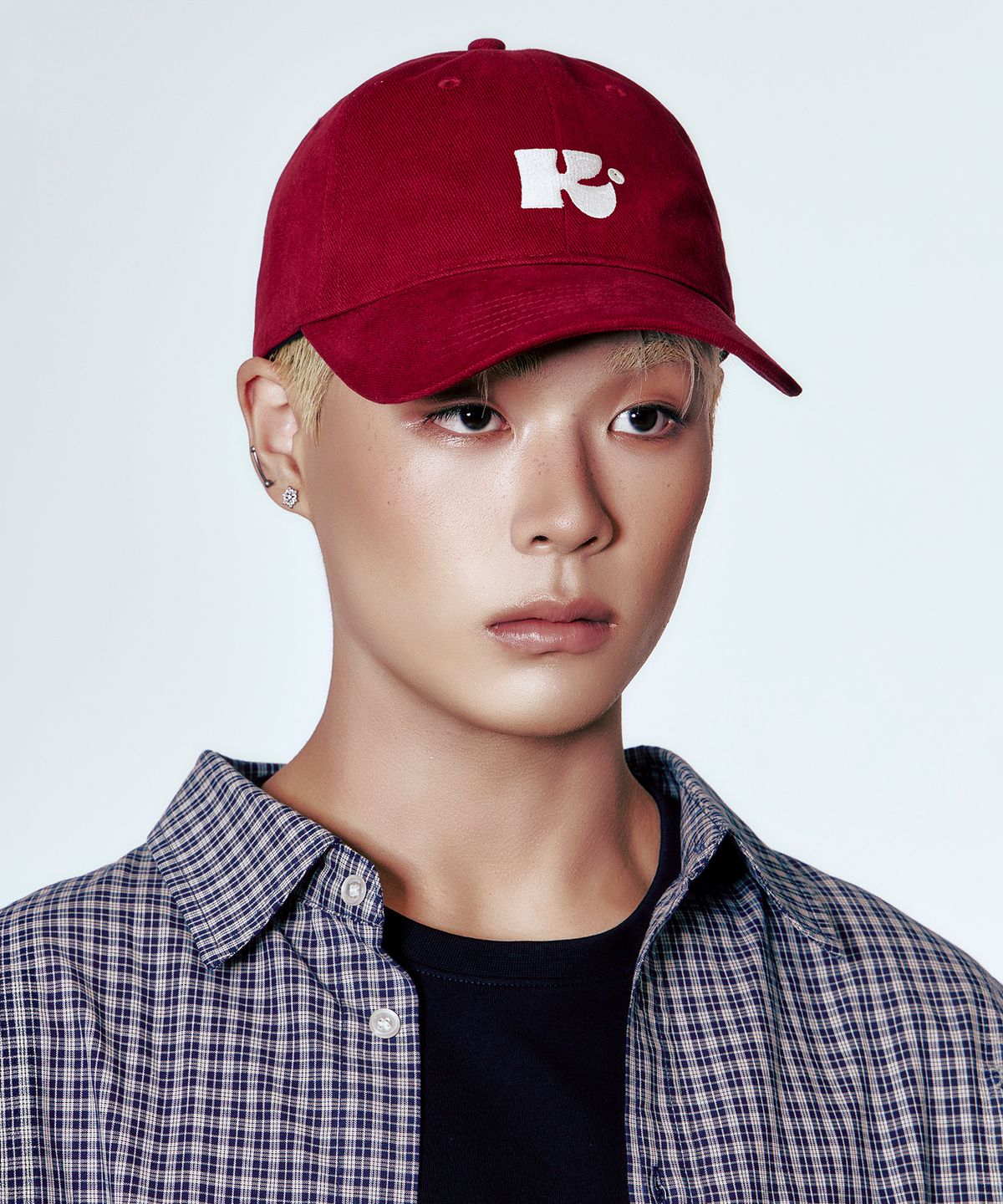 스틸로우키(STILL LOWKEY) Monogram Ball Cap_BURGUNDY