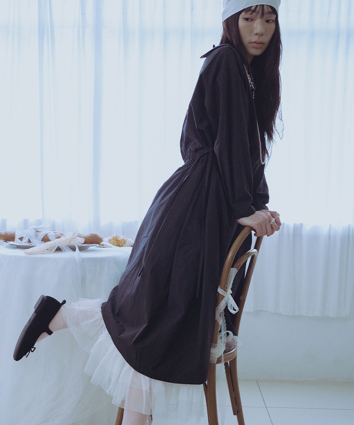 락피쉬웨더웨어(ROCKFISH WEATHERWEAR) CHECK VOLUME  DRESS - DARK GREEN