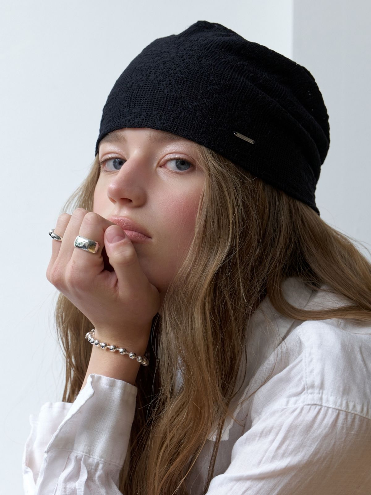 러브미몬스터(LOVE ME MONSTER) Bohemian Flower Lace Beanie_BLACK (L262MCP020)