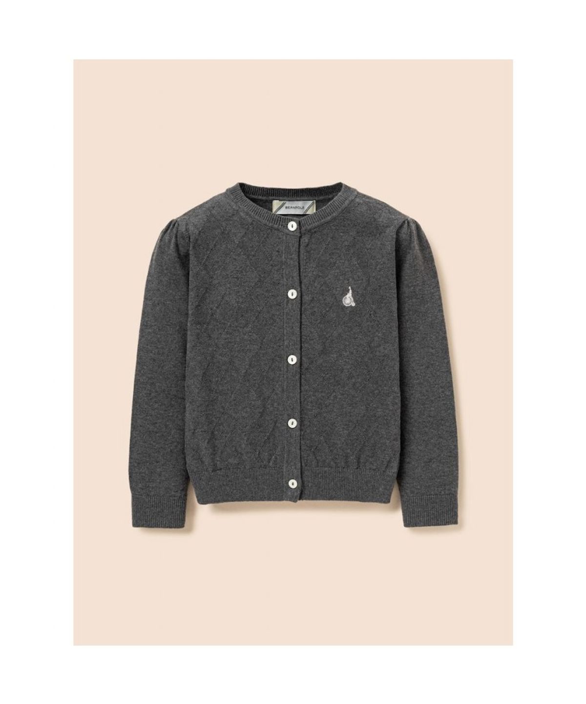 빈폴 키즈(BEANPOLE KIDS) 여아 솔리드 아가일 조직 카디건  애쉬 (BI685AG034)