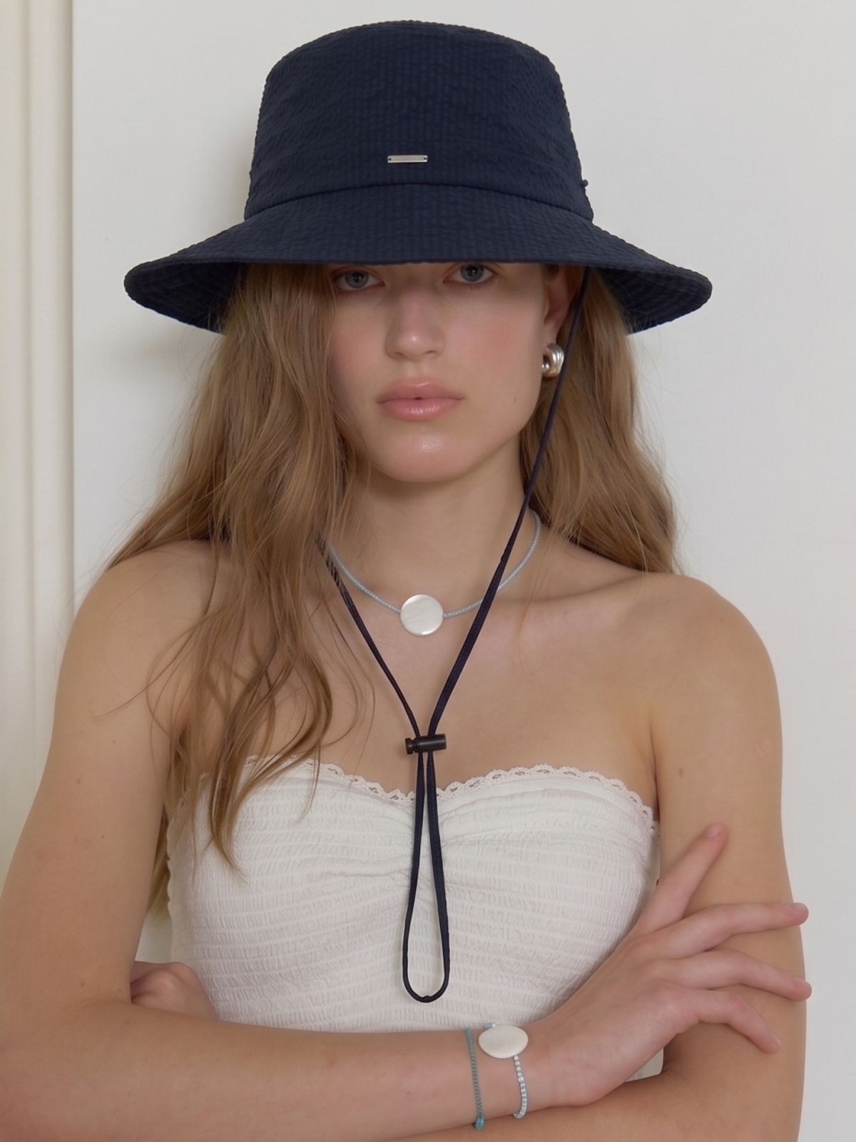 러브미몬스터(LOVE ME MONSTER) Lake Seer Sucker Bucket Hat_NAVY (L262MCP050)