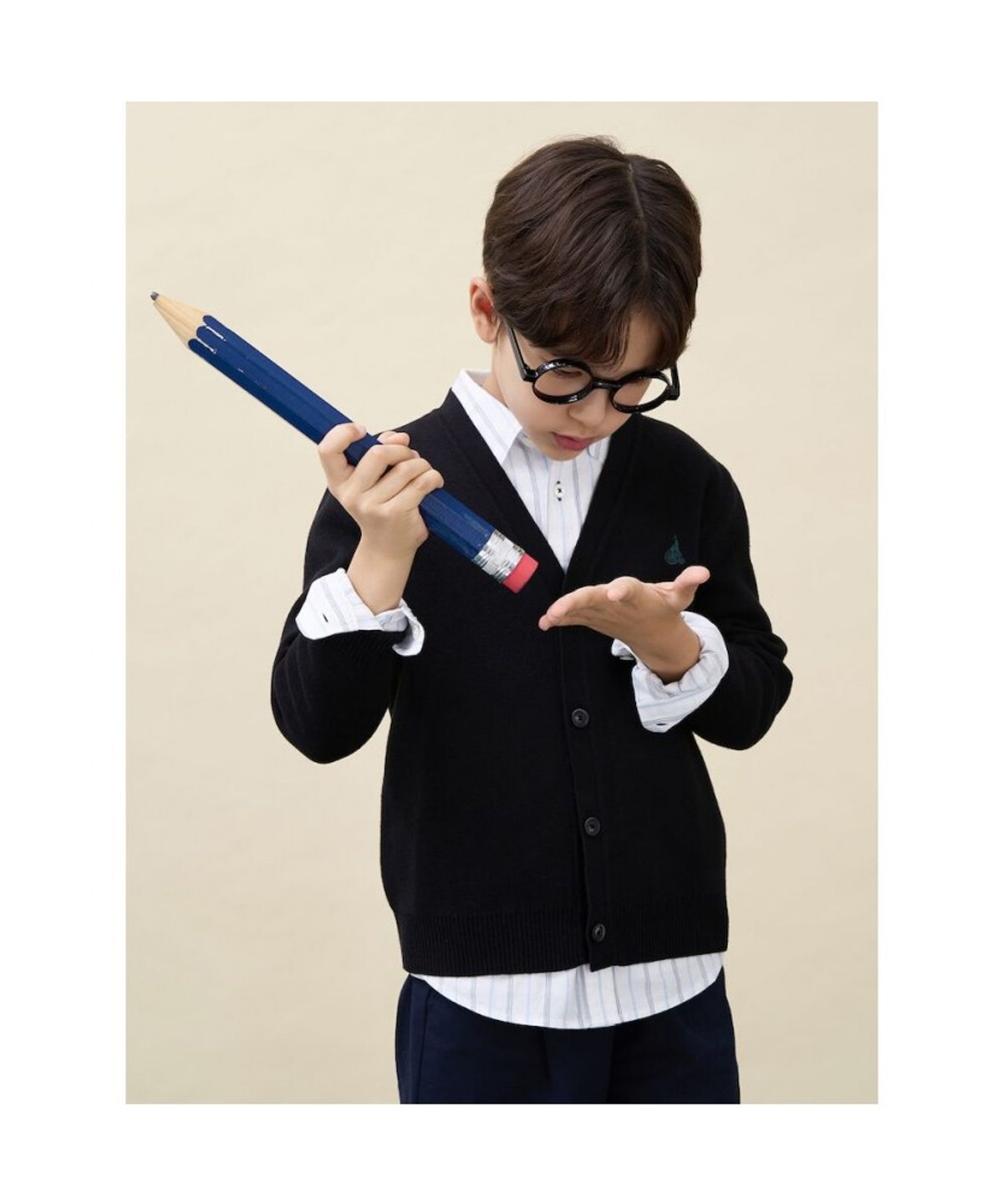 빈폴 키즈(BEANPOLE KIDS) [Essential] 베럴비 카디건  블랙 (BI685AUE15)