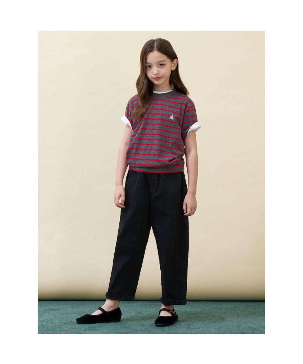 빈폴 키즈(BEANPOLE KIDS) 커브드 데님 팬츠  블랙 (BI6821U045)
