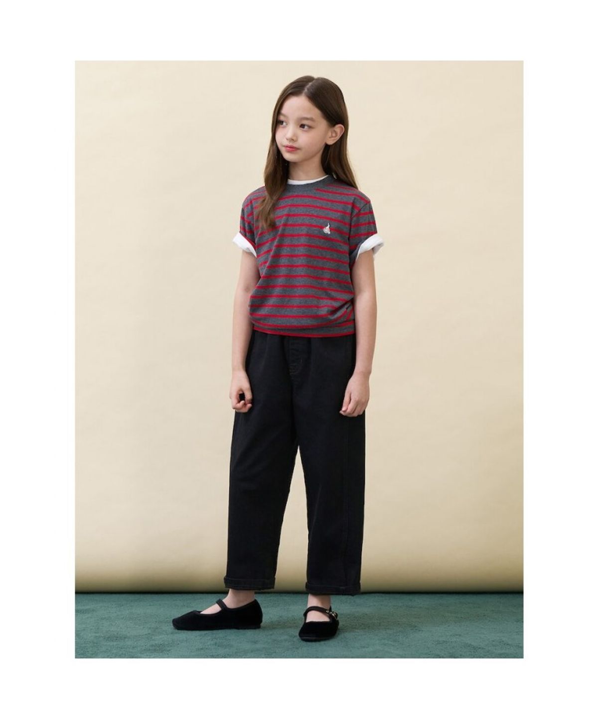 빈폴 키즈(BEANPOLE KIDS) 커브드 데님 팬츠  블랙 (BI6821U045)