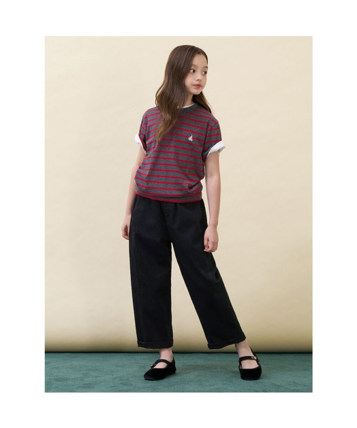 빈폴 키즈(BEANPOLE KIDS) 커브드 데님 팬츠  블랙 (BI6821U045)