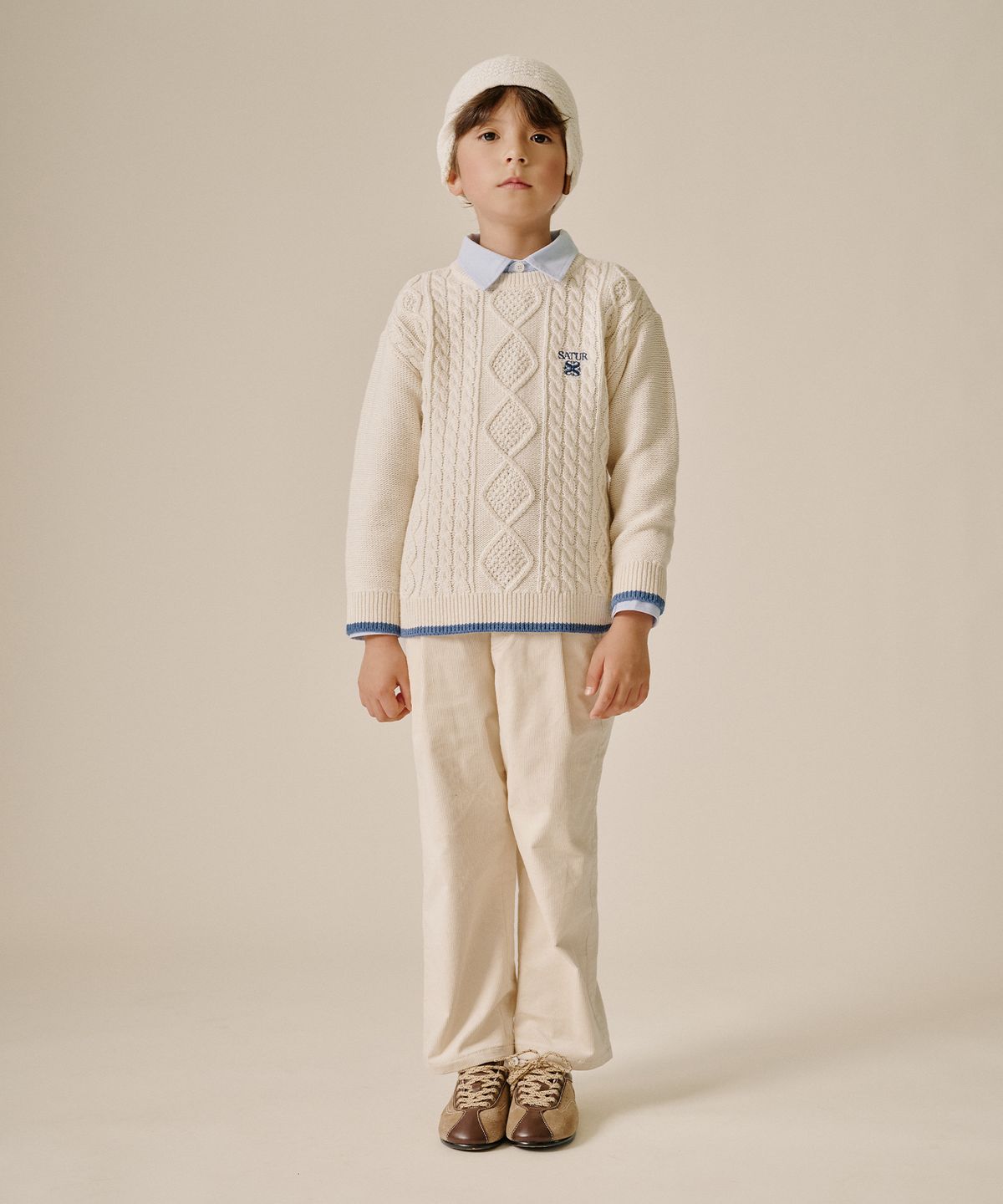 세터 키즈(SATUR KIDS) (K) 방울 비니 크림