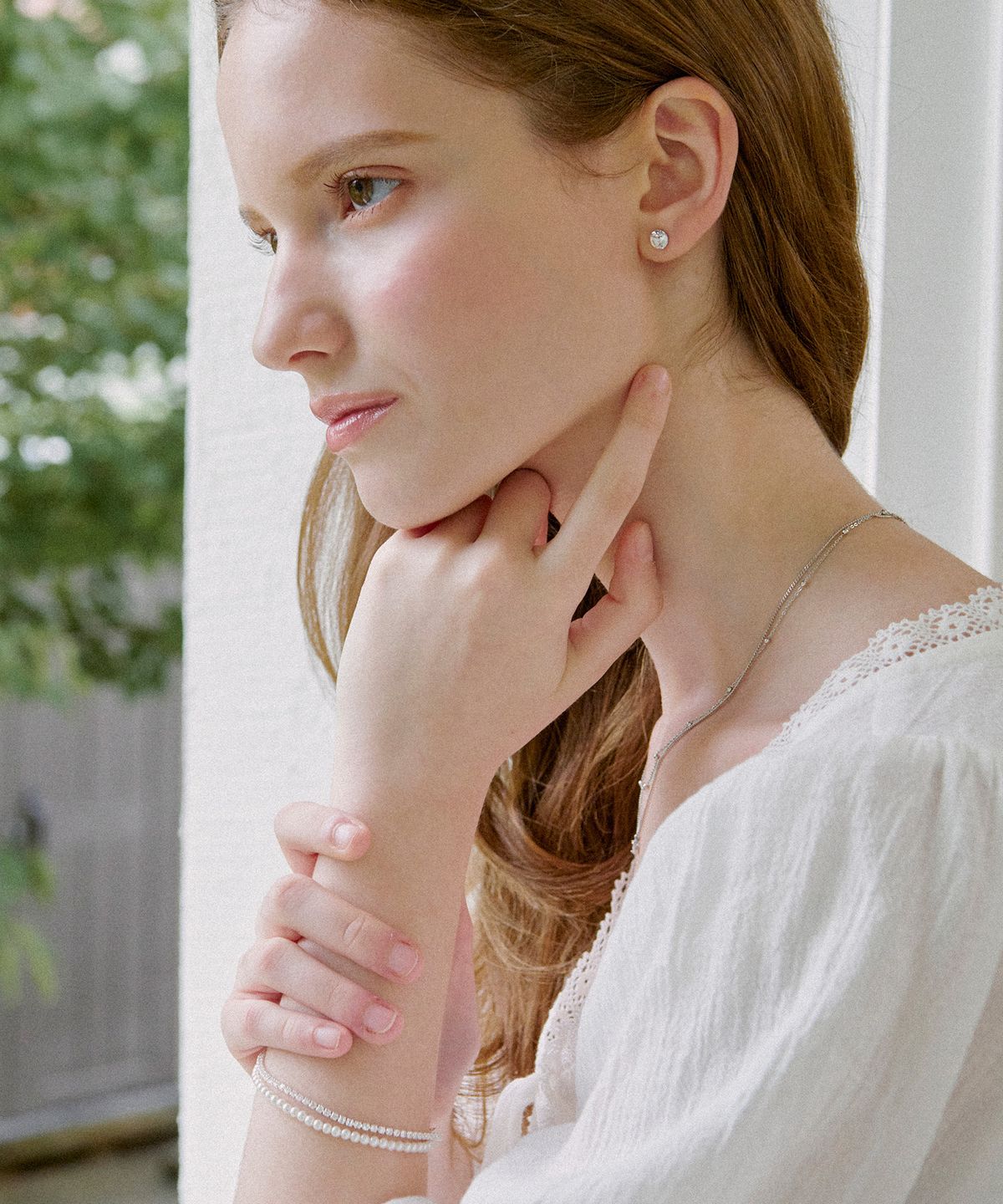세인트스코트런던(ST.SCOTT LONDON) Veil Pearl Tennis Layered Bracelet / STJ-BB1595WG