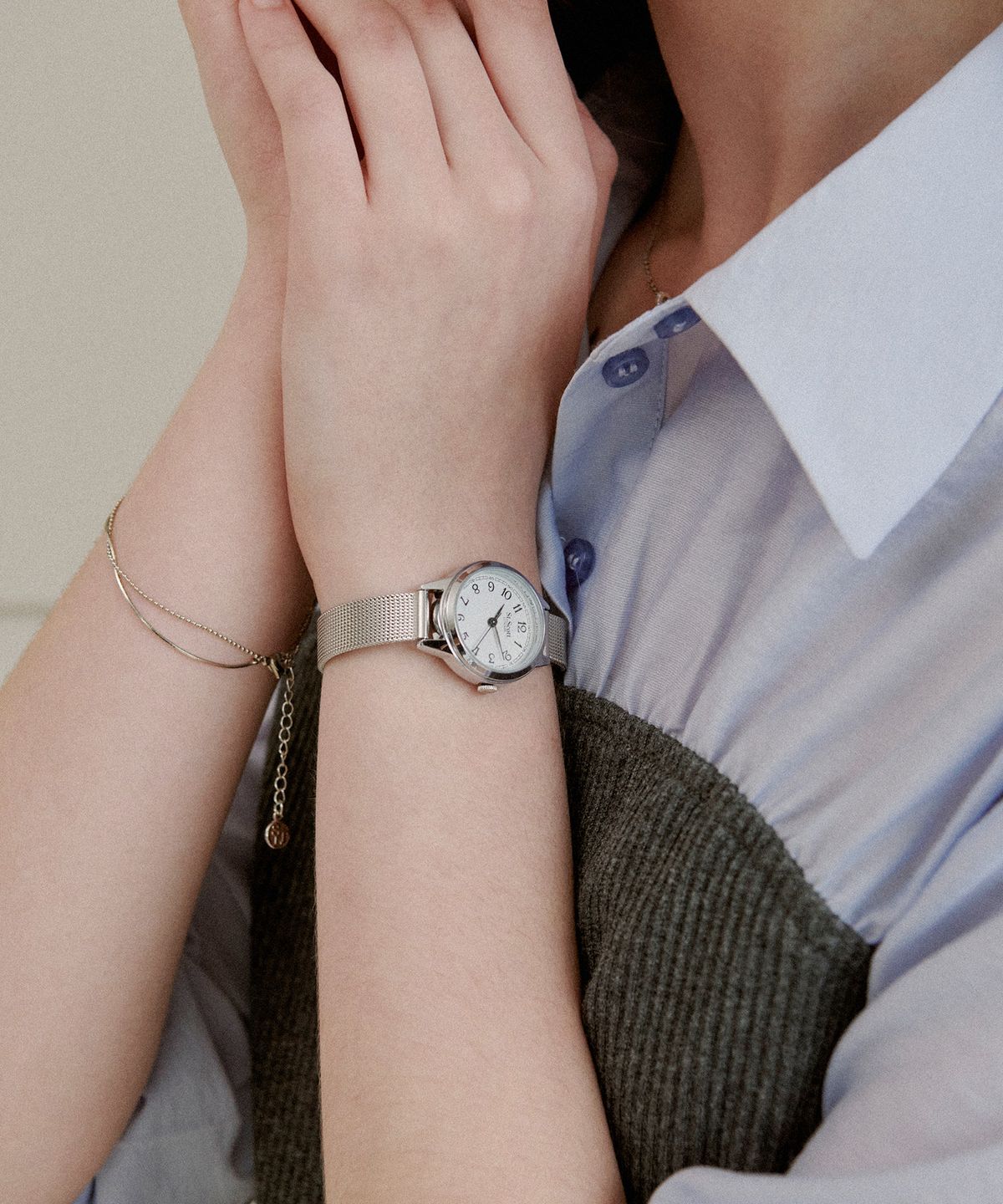세인트스코트런던(ST.SCOTT LONDON) Slim Double-Line Bracelet / STJ-BB1593WG