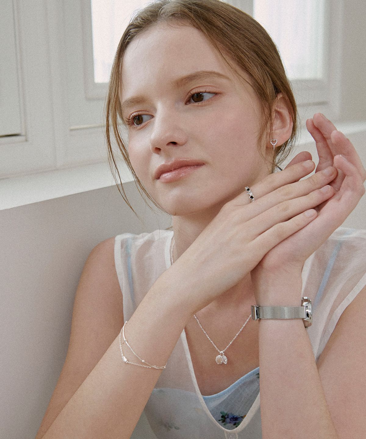세인트스코트런던(ST.SCOTT LONDON) Mini Heart Layered Bracelet / STJ-BB1589WG