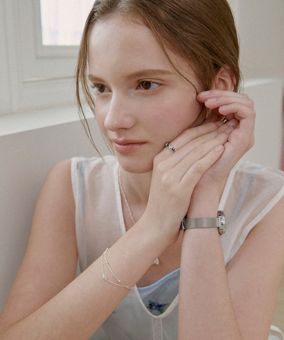 세인트스코트런던(ST.SCOTT LONDON) Mini Heart Layered Bracelet / STJ-BB1589WG