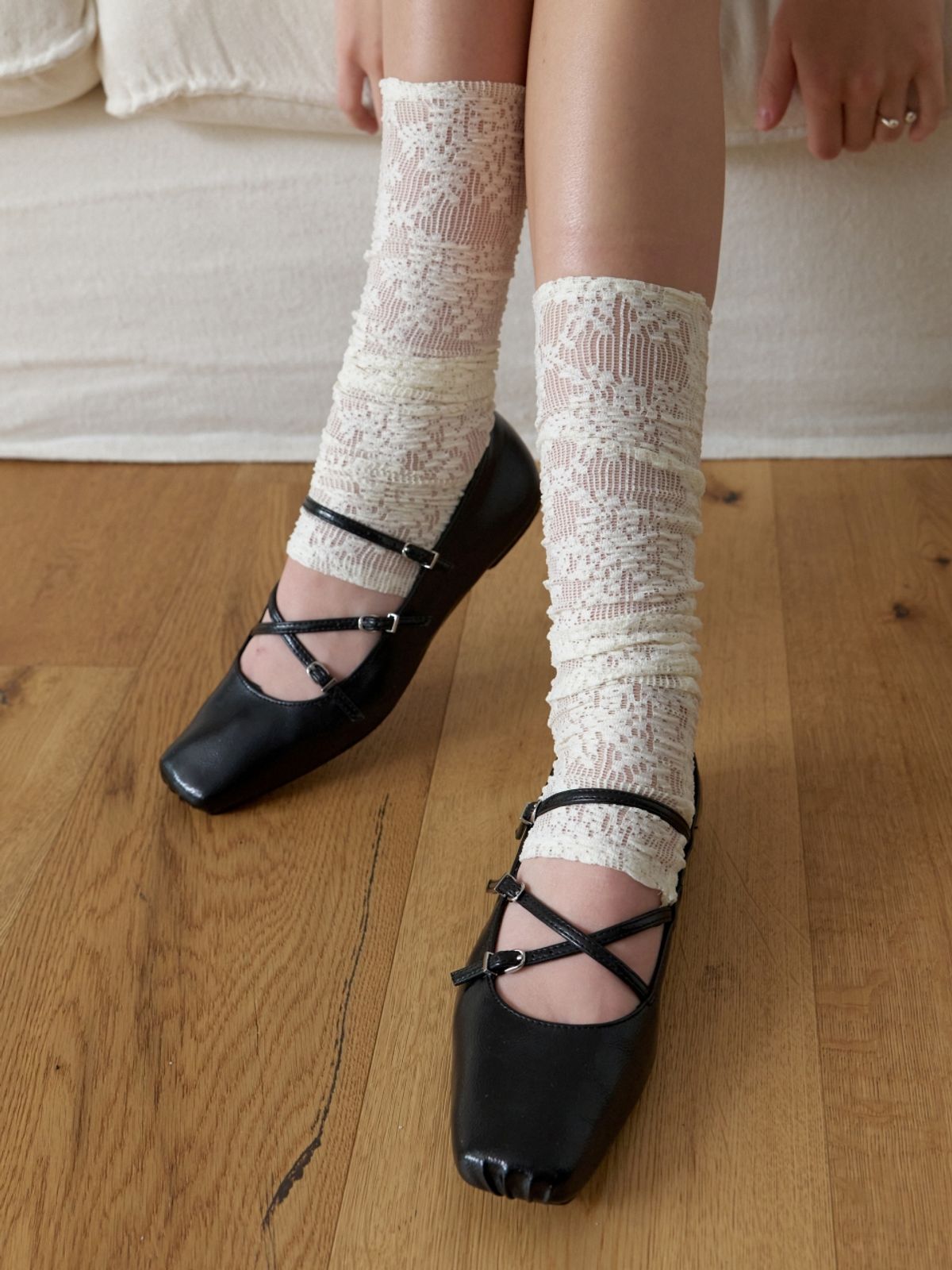 러브미몬스터(LOVE ME MONSTER) Bohemian Flower Lace Leg Warmer_2COL (L262MSC010)