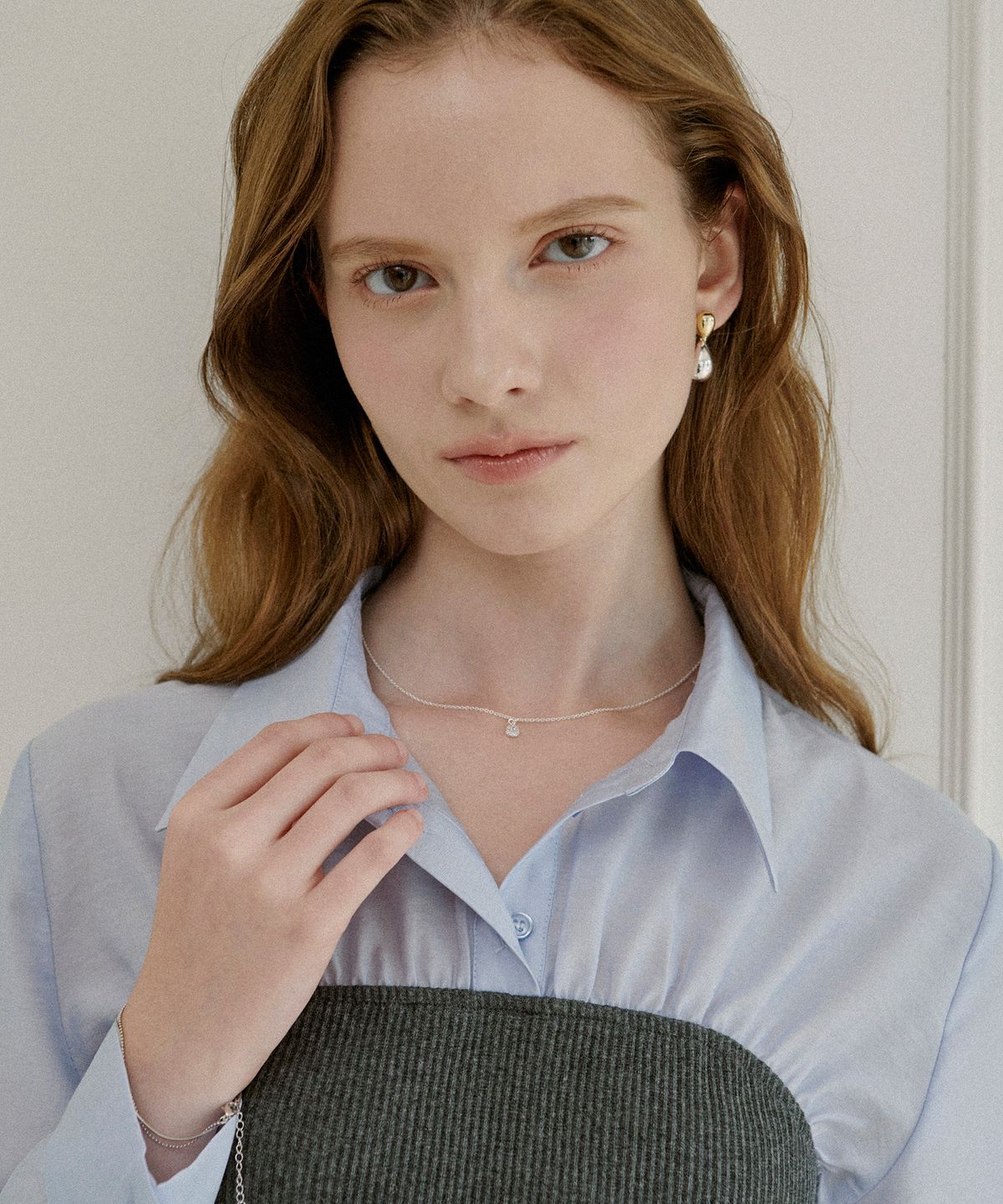 세인트스코트런던(ST.SCOTT LONDON) Tiered Roulette Cubic Necklace / STJ-NB1731WG