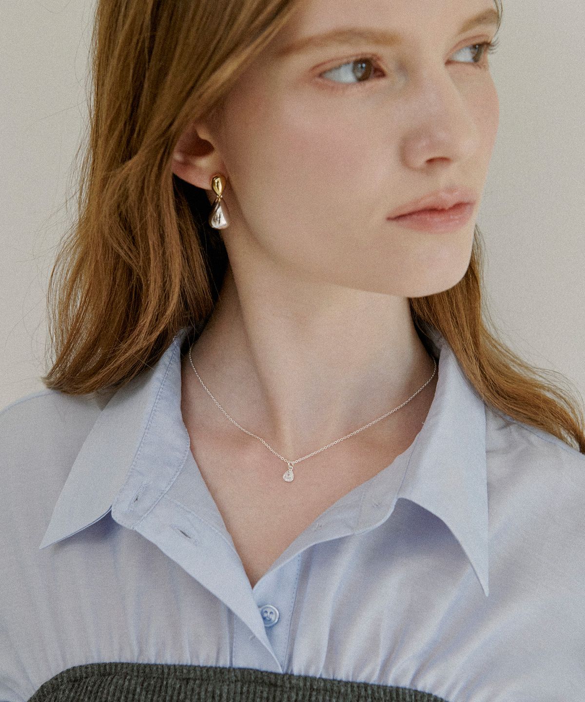 세인트스코트런던(ST.SCOTT LONDON) Tiered Roulette Cubic Necklace / STJ-NB1731WG