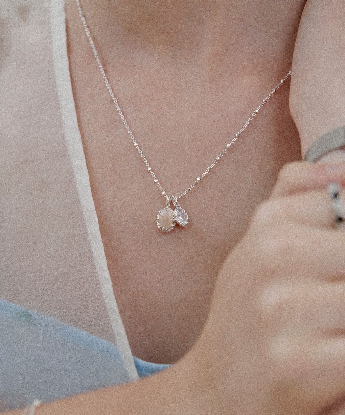 세인트스코트런던(ST.SCOTT LONDON) Mellow Duo Necklace /  STJ-NB1728WG