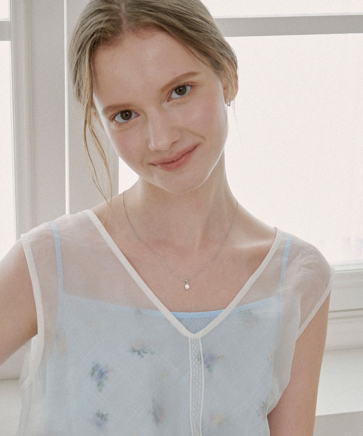 세인트스코트런던(ST.SCOTT LONDON) Solitaire Double Setting Necklace / STJ-NB1725WG