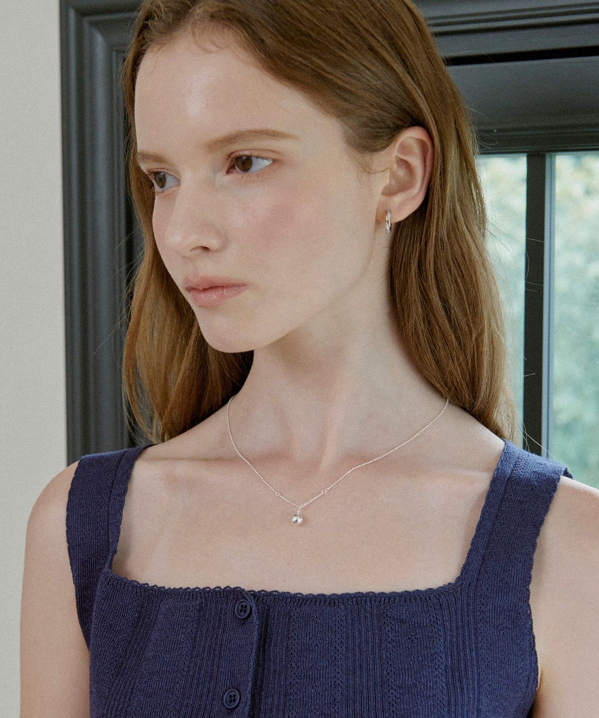 세인트스코트런던(ST.SCOTT LONDON) [Silver 925] Lean Drop Necklace / STJ-NA1724WG