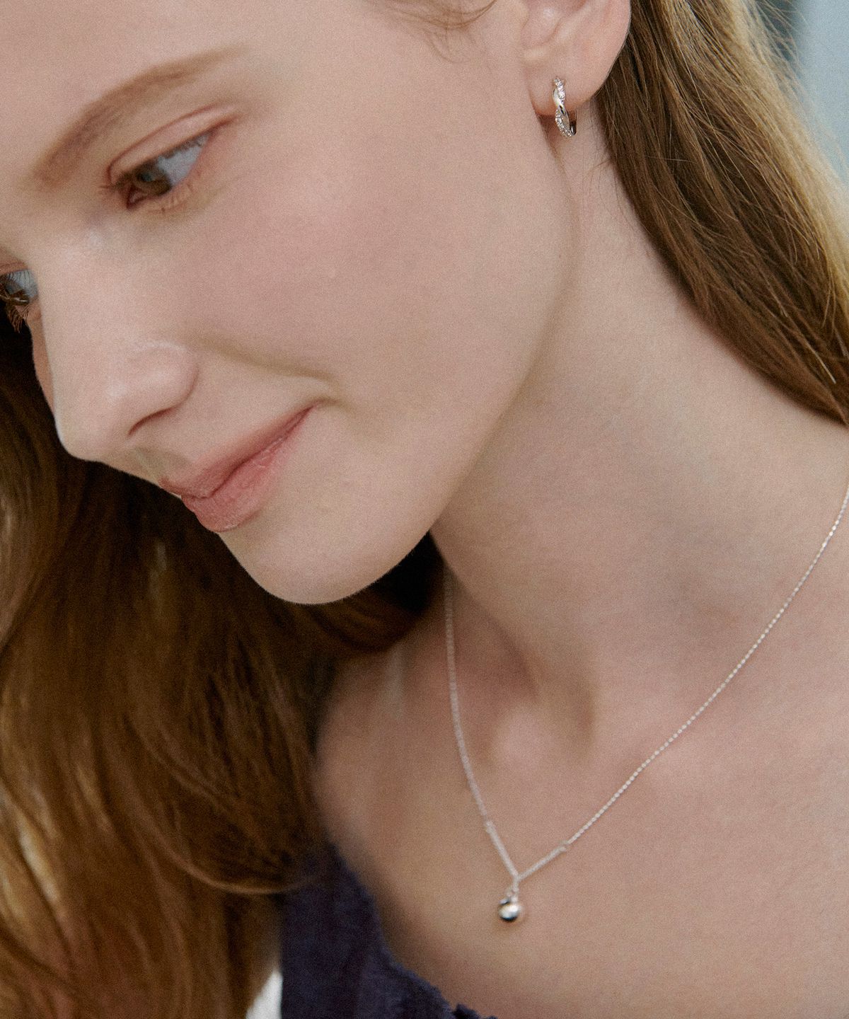 세인트스코트런던(ST.SCOTT LONDON) [Silver 925] Lean Drop Necklace / STJ-NA1724WG
