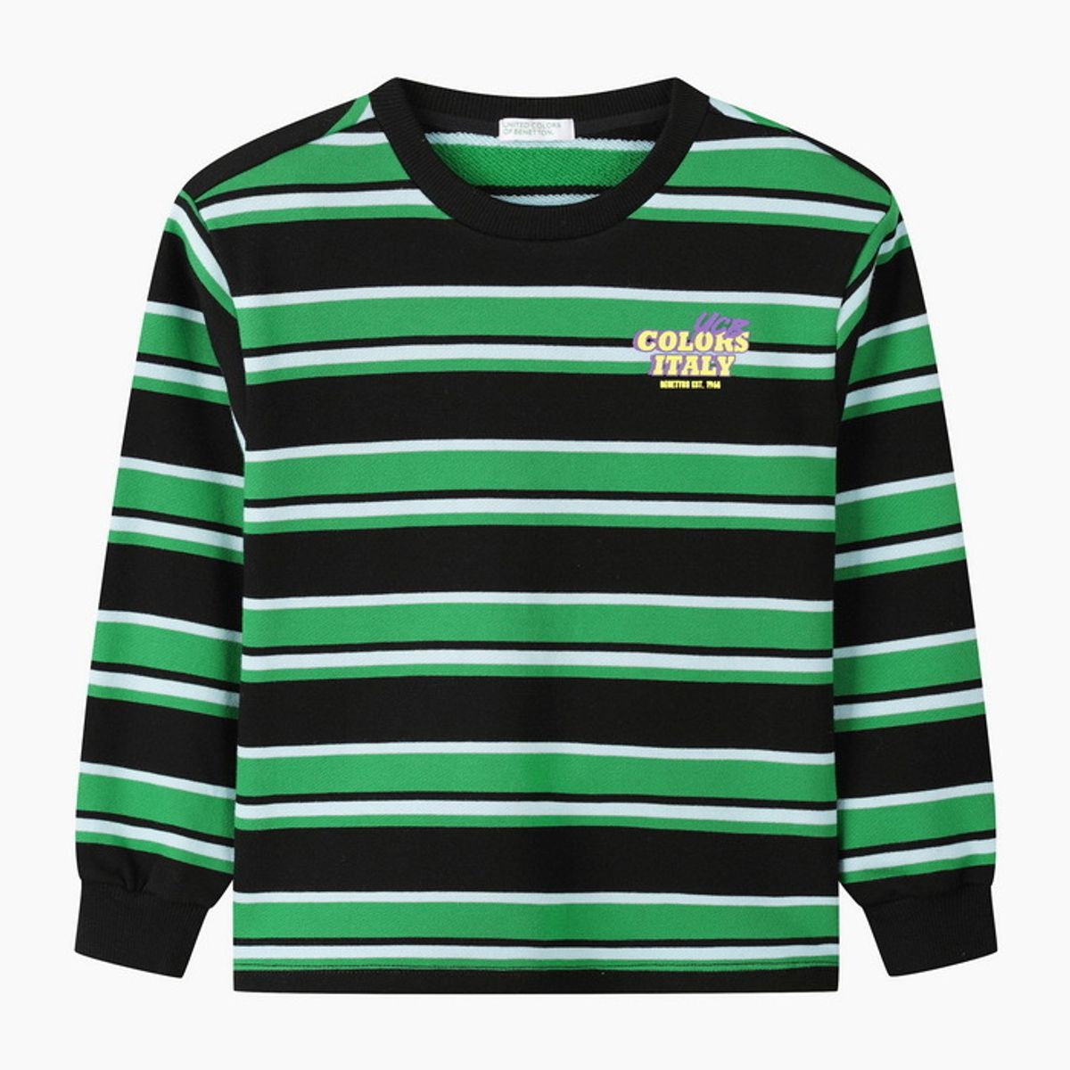 베네통키즈(BENETTONKIDS) 스트라이프 티셔츠_QATS06641BK