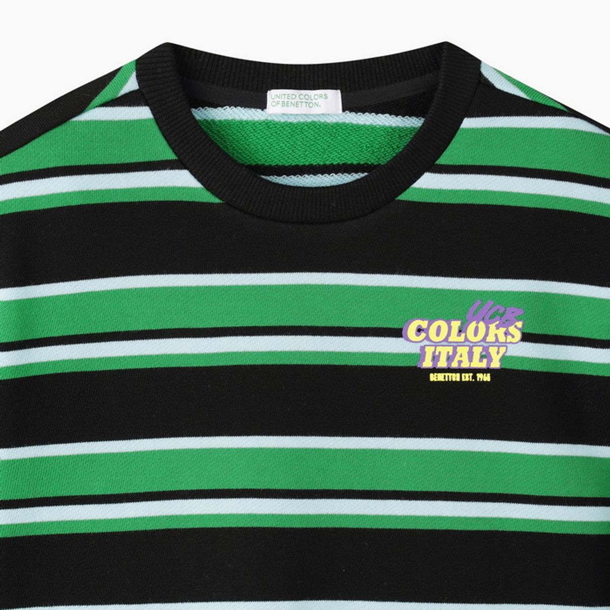 베네통키즈(BENETTONKIDS) 스트라이프 티셔츠_QATS06641BK