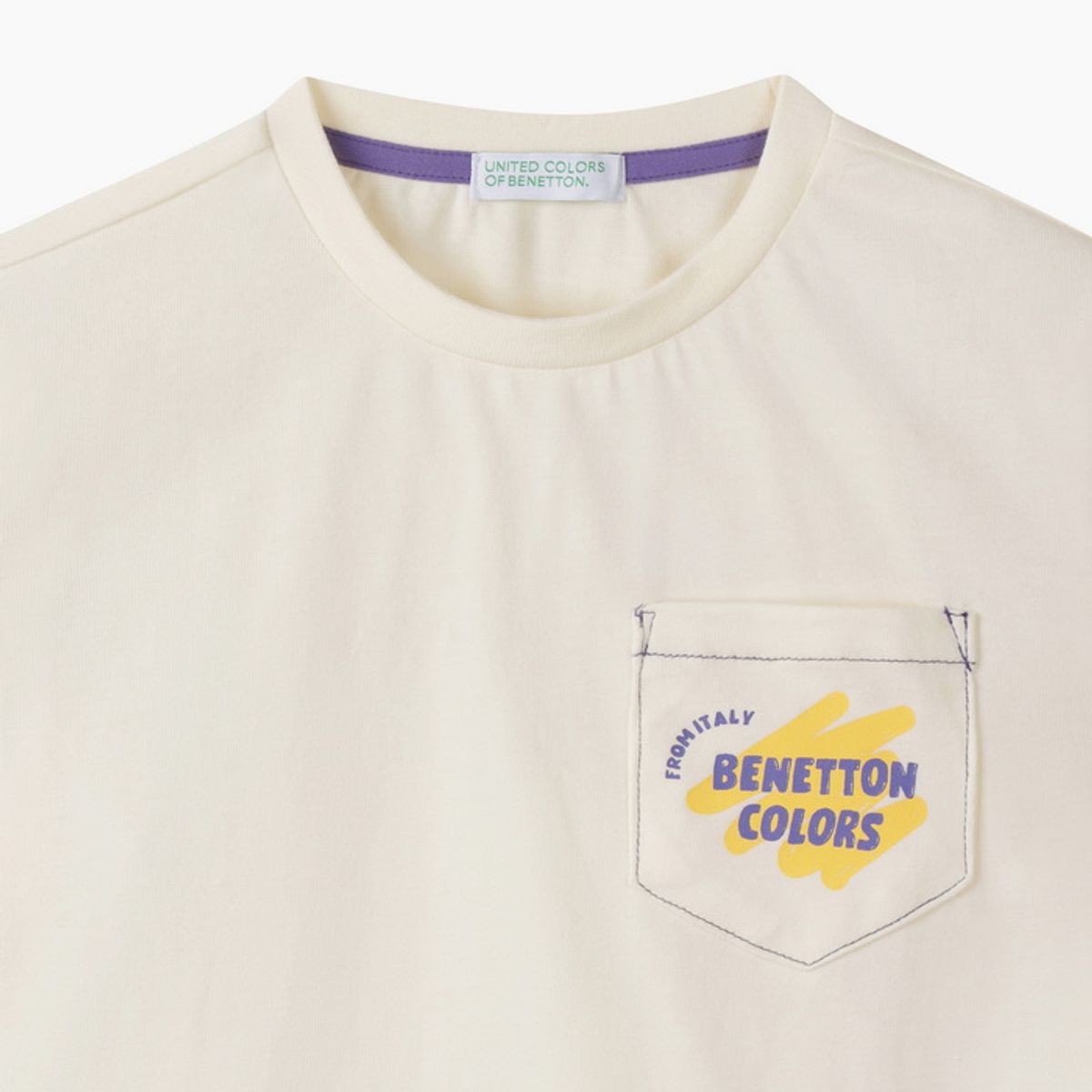 베네통키즈(BENETTONKIDS) 포켓 싱글 티셔츠_QATS08641IV