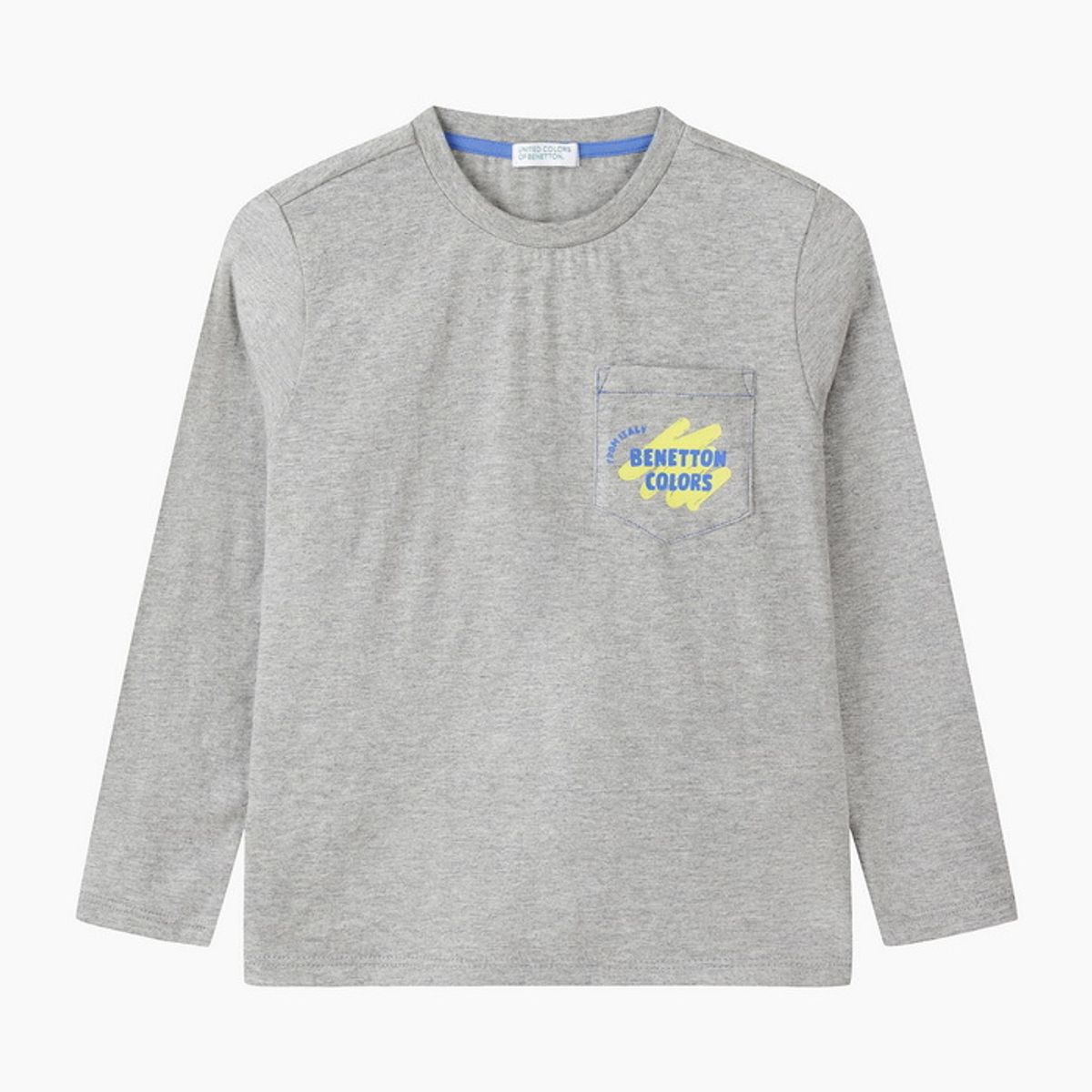베네통키즈(BENETTONKIDS) 포켓 싱글 티셔츠_QATS08641MG